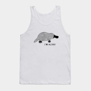 Platypus - I'm Alive! - powerful animal design on white Tank Top